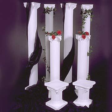 Pillars 24 inch high x 12 inch base (pair) at Cody Party Store & Rentals