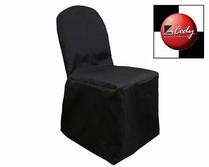 Chair Cover Banquet Black - Polyester at Cody Party Store & Rentals