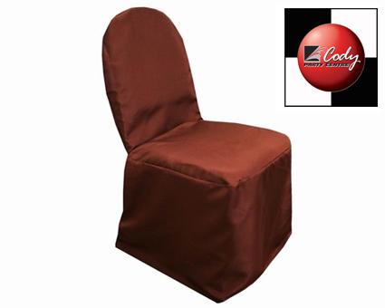 Chair Cover Banquet Chocolate - Polyester at Cody Party Store & Rentals