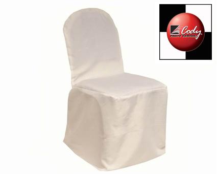 Chair Cover Banquet Ivory - Polyester at Cody Party Store & Rentals