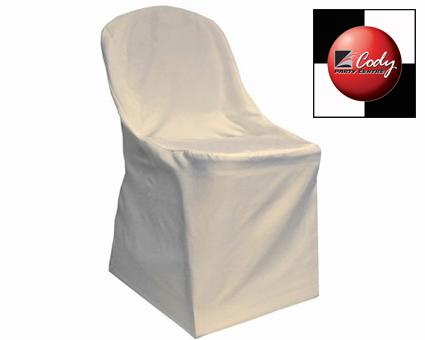 Chair Cover Folding Flat Ivory - Polyester at Cody Party Store & Rentals