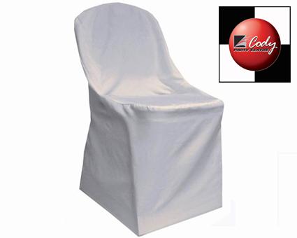 Chair Cover Folding Flat White - Polyester at Cody Party Store & Rentals