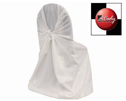 Chair Cover Universal White - Polyester at Cody Party Store & Rentals