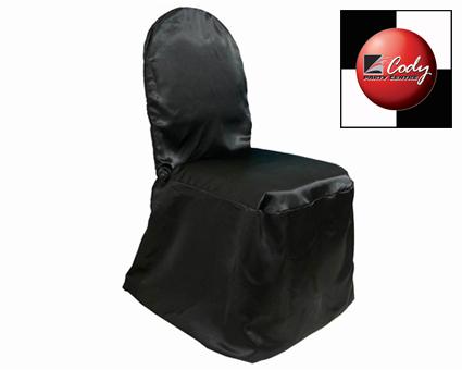 Chair Cover Banquet Satin Black - Polyester at Cody Party Store & Rentals