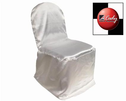 Chair Cover Banquet White - Satin at Cody Party Store & Rentals