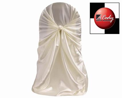 Chair Cover Universal Ivory - Satin at Cody Party Store & Rentals