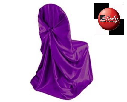 Chair Cover Universal Purple - Satin at Cody Party Store & Rentals