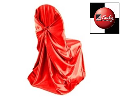 Chair Cover Universal Red - Satin at Cody Party Store & Rentals