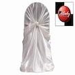 Chair Cover Universal White - Satin at Cody Party Store & Rentals