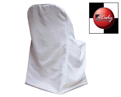 Chair Cover Folding White - Satin at Cody Party Store & Rentals
