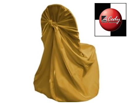Chair Cover Universal Gold - Lamour Satin at Cody Party Store & Rentals