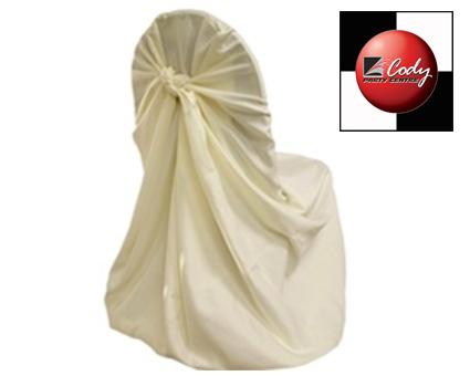Chair Cover Universal Ivory - Lamour Satin at Cody Party Store & Rentals