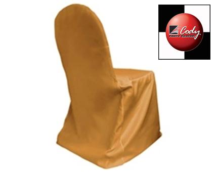Chair Cover Crown Back Gold - Lamour Satin at Cody Party Store & Rentals