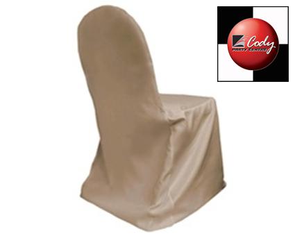 Chair Cover Crown Back Toffee - Lamour Satin at Cody Party Store & Rentals