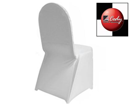 Chair Cover Spandex White-Indoor use ONLY at Cody Party Store & Rentals