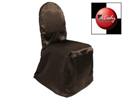 Chair Cover Banquet Satin Chocolate - Polyester at Cody Party Store & Rentals