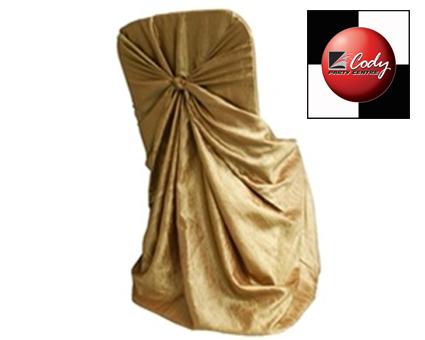 Chair Cover Universal Gold - Crinkle Taffeta at Cody Party Store & Rentals