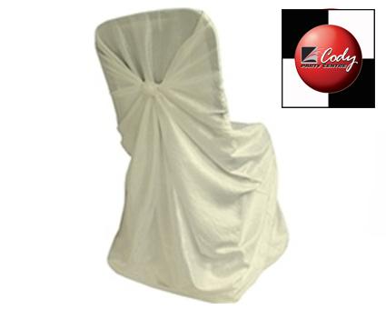 Chair Cover Universal Ivory - Crinkle Taffeta at Cody Party Store & Rentals