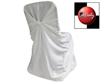 Chair Cover Universal White - Crinkle Taffeta at Cody Party Store & Rentals