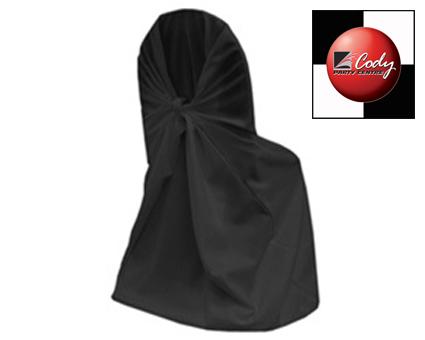 Chair Cover Universal Black - Polyester at Cody Party Store & Rentals