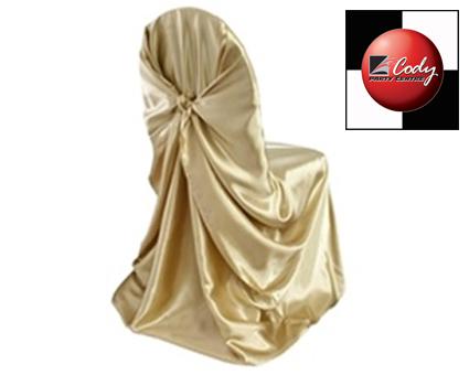 Chair Cover Universal Champagne - Satin at Cody Party Store & Rentals
