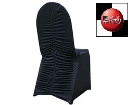 Chair Cover Milan Banquet Black - Spandex-Indoor use ONLY at Cody Party Store & Rentals