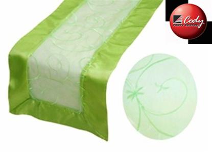 Table Runner Apple Green - Embroider at Cody Party Store & Rentals