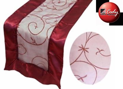 Table Runner Burgundy - Embroider at Cody Party Store & Rentals