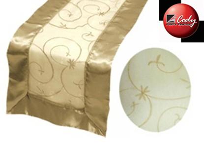 Table Runner Champagne - Embroider at Cody Party Store & Rentals