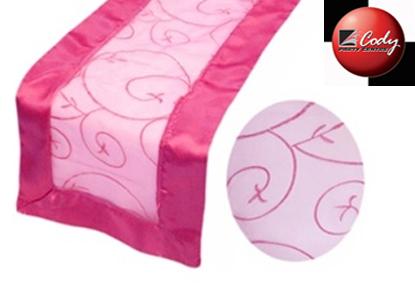 Table Runner Fuchsia - Embroider at Cody Party Store & Rentals