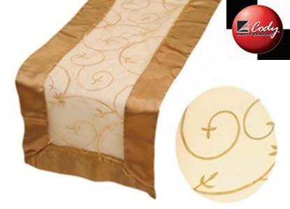 Table Runner Gold - Embroider at Cody Party Store & Rentals