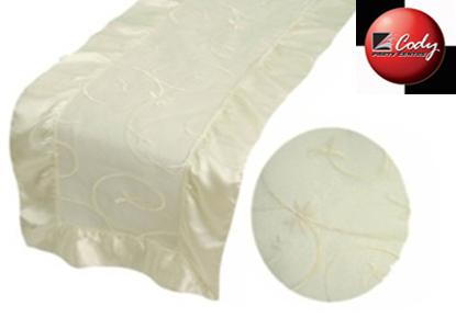 Table Runner Ivory - Embroider at Cody Party Store & Rentals