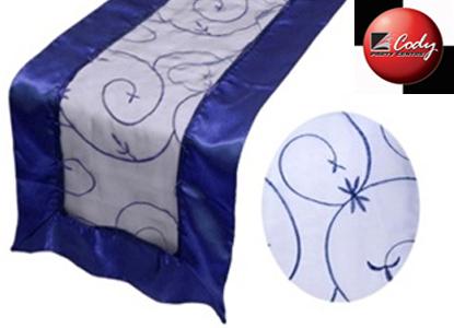 Table Runner Navy Blue - Embroider at Cody Party Store & Rentals