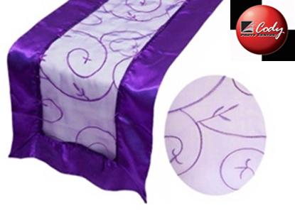 Table Runner Purple - Embroider at Cody Party Store & Rentals