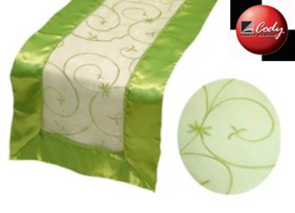Table Runner Sage Green - Embroider at Cody Party Store & Rentals