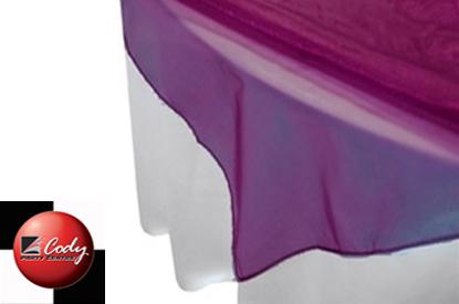 Overlay Eggplant - Organza (72") at Cody Party Store & Rentals