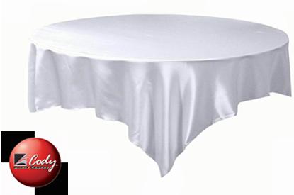 Overlay White - Satin (72") at Cody Party Store & Rentals