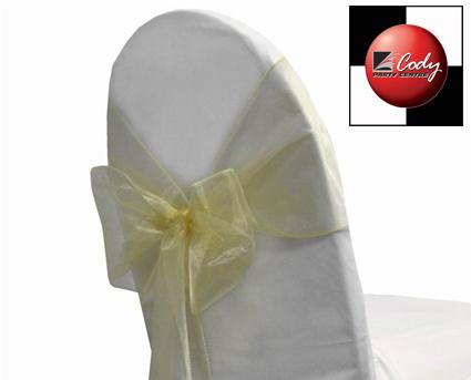 Chair Sash Champagne - Organza at Cody Party Store & Rentals