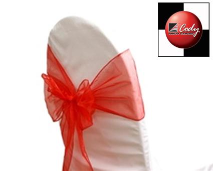 Chair Sash Red - Organza at Cody Party Store & Rentals