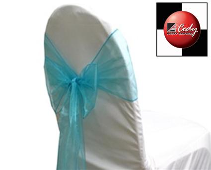 Chair Sash Turquoise - Organza at Cody Party Store & Rentals