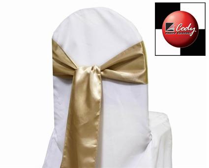 Chair Sash Champagne - Satin at Cody Party Store & Rentals