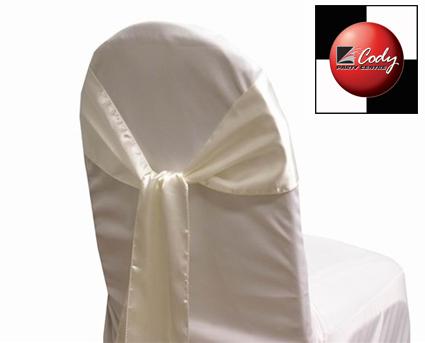 Chair Sash Ivory - Satin at Cody Party Store & Rentals