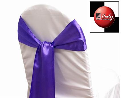 Chair Sash Purple - Satin at Cody Party Store & Rentals