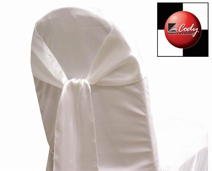 Chair Sash White - Satin at Cody Party Store & Rentals