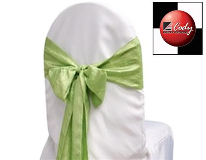 Chair Sash Apple Green - Taffeta Crinkle at Cody Party Store & Rentals