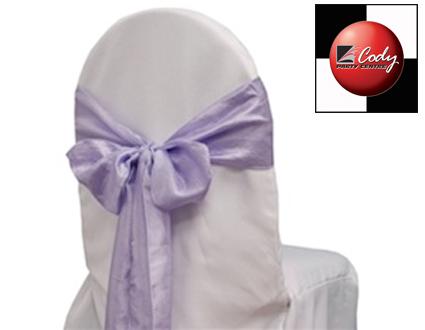 Chair Sash Lavender - Taffeta Crinkle at Cody Party Store & Rentals