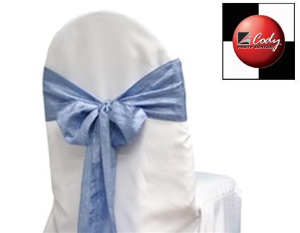 Chair Sash Periwinkle - Taffeta Crinkle at Cody Party Store & Rentals