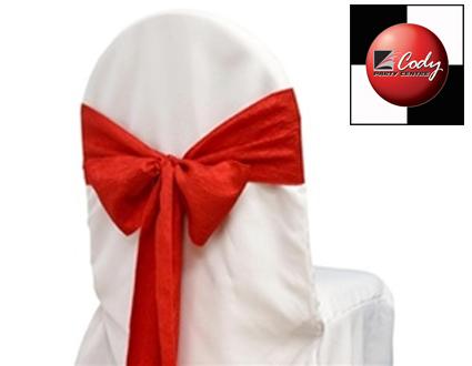 Chair Sash Red - Taffeta Crinkle at Cody Party Store & Rentals