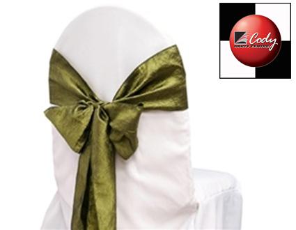 Chair Sash Willow Green - Taffeta Crinkle at Cody Party Store & Rentals