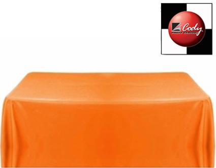 Rectangle Orange Tablecloth (90x132") - Poly at Cody Party Store & Rentals